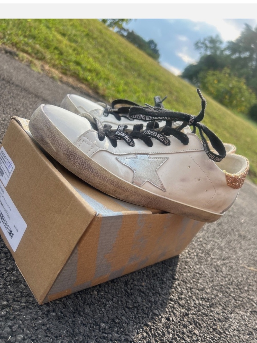 Golden Goose sneakers superstar COLV W77 white silver metal